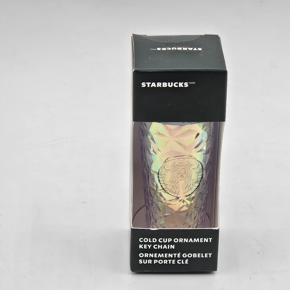 New Starbucks 'Prism Dichroic' Iridescent Unicorn Mini Tumbler Keychain Ornament